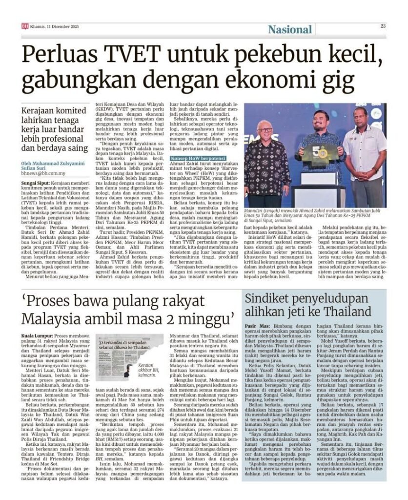 keratan akhbar perluas tvet
